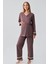 Uzun Kollu Esnek Pamuklu Hamile Pijama Takım 18201 2