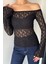 Kadın Madonna Yaka Ispanyol Kol Likralı Transparan Bluz P-00019008 2