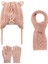 1-4 Yaş Kız Çocuk 3'lü Takım Atkı, Bere ve Eldiven Set 1