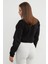 3 Iplik Kalp Aksesuarlı Crop Sweatshirt 8