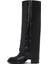 Kadın Siyah Kalın Topuklu Deri Çizme 25WFD185918 4