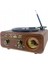 SP-424 Usb-Sd-Fm-Bluetooth Destekli Şarjlı Nostaljik Retro Radyo - Kahverengi 2