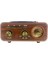 SP-424 Usb-Sd-Fm-Bluetooth Destekli Şarjlı Nostaljik Retro Radyo - Kahverengi 3