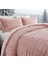Tekstil Bubble Kürk Yatak Örtüsü Çift Kişilik Dolgulu Peluş Yumuşak Çift Taraflı Yorgan Pudra Renk 3 Parça 3