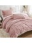 Tekstil Bubble Kürk Yatak Örtüsü Çift Kişilik Dolgulu Peluş Yumuşak Çift Taraflı Yorgan Pudra Renk 3 Parça 4