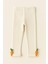 Çocuk Havuç Aksesuarlı Pamuklu Tayt Pantolon Bej 1