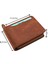 Hakiki Eskitme Deri Kağıt Para ve Bol Kart Bölmeli Patlı ve Fermuarlı Unisex Cüzdan-G2 Taba 1