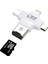 Card Reader 4in1 Type-C- Iphone Lightning-Micro USB Hafıza Kart OKUYUCU-(5775) - M484K605-R27484 2