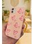 iPhone 11 Uyumlu Pembe Kalp Desenli Silikon Darbe Emici Klasik Korumalı Rubber Kılıf 277 3