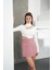 Iki Düğmeli Şort Etek Pembe H26414 2
