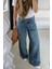 Beli Asimetrik Düğmeli Wideleg Jean 2