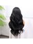 Uzun Siyah Su Dalgalı Fiber Sentetik Tül Peruk 5