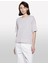 Keten Karışımlı Bisiklet Yaka Oversize T-Shirt Kadın Gri T-Shirt - 325P105GM106H 4