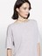 Keten Karışımlı Bisiklet Yaka Oversize T-Shirt Kadın Gri T-Shirt - 325P105GM106H 5