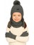 Unisex 4-8 Yaş Çocuk Ponponlu Bere Atkı Eldiven 3'lütakım 1