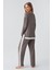 Uzun Kollu Basic Esnek Viskoz Pijama Takım 18209 3