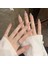 10'lu Ten Uzun Badem TT1132 Tekrar Kullanılabilir El Yapımı Protez Takma Tırnak - Ten Rengi-S 1