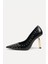 255008 Halkalı Stiletto Siyah Deri 1
