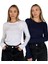 Kadın Uzun Kollu Bisiklet Yaka Penye Body 2'li Set 1
