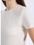 Yuvarlak Yaka Düz Beyaz Kadın T-Shirt LV044C216GPAS 4
