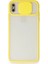 iPhone Xs Max Kılıf Palm Buzlu Kamera Sürgülü Silikon - Sarı (K95) 1