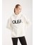 Kadın Kabartma Baskılı Oversize Sweatshirt 3
