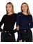 Kadın Uzun Kollu Bisiklet Yaka Penye Body 2'li Set 1