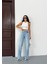 N91 Wide Leg Jean Yüksek Bel Buz Mavi Pantolon 1