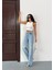 N91 Wide Leg Jean Yüksek Bel Buz Mavi Pantolon 3