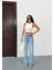 N91 Wide Leg Jean Yüksek Bel Buz Mavi Pantolon 5