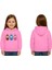 Unisex Baskılı Çocuk Swaetshirt Labubu Baskılı Kapüşonlu 3 Iplik Şardonlu 1