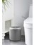 5 Litre Gri Click Kapaklı Modern Çizgili Çöp Kovası DC-6801 1