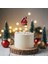 5 Adet Yılbaşı Kış Evi Pasta Süsü Seti - Noel Temalı Zencefilli Ev Cupcake Topper Figürü 3