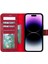 Apple iPhone 15 Pro Max Uyumlu Deri Cüzdanlı Kılıf Mwwn V4EF Kırmızı 2
