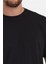 Unisex Düz Biskilet Yaka Oversize T-Shirt - Siyah 3