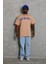 Unisex Oversize Baskılı Bisiklet Yaka T-Shirt - Bej 2