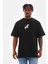 Unisex Baskılı Oversize T-Shirt - Siyah 1