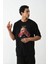 Unisex Baskılı Oversize T-Shirt - Siyah 2
