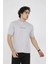Unisex Bisiklet Yaka Slim Fit T-Shirt- Boyalı Gri 1