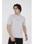 Unisex Bisiklet Yaka Slim Fit T-Shirt- Boyalı Gri 2