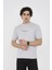 Unisex Bisiklet Yaka Slim Fit T-Shirt- Boyalı Gri 3