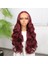 Gür Yoğun Su Dalgalı Koyu Kızıl Fiber Sentetik Uzun Tül Peruk 1
