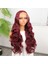 Gür Yoğun Su Dalgalı Koyu Kızıl Fiber Sentetik Uzun Tül Peruk 2