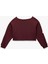 Uzun Kollu Baskılı Kayık Yaka Oversize Crop Sweatshirt 4