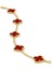 Van Cleef & Arpels Vintage Alhambra Bileklik, 5 Motif Yonca, Bordo Karnelyan 925 Ayar Gümüş 4