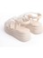 Elena Lastikli Taşlı Şeritli Ortopedik Taban Kadın Sandalet Ckt - Krem 4