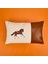 Soft Deri Görünümlü Horse Desenli Kırlent - Ekru - 30X50 cm 1