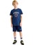 Erkek Çocuk Spor Şehir Baskılı Pamuklu T Shirt ve Şort Takımı Kaliteli Şık Rahat 4