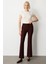 Kadın Ispanyol Paça Yan Cepli Pantolon 5011 Bordo 2