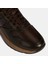 Erkek Kahve Bağcıklı Deri Sneaker 6